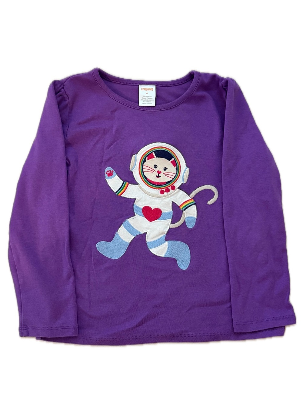 Gymboree Comet Club Cat Astronaut Top Size 6 EUC